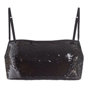 [S]Runaway Sequin Black Bralette Zipper